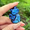 Labradorita natural de alto brillo pequeña margarita girasol Ankh pieza tallada piedra en bruto piedra lunar accesorio DIY colgante
