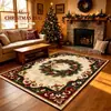 Tapete de Natal transfronteiriço estilo americano, tapete de sala de estar de área grande com cobertura total, tapete de cabeceira de fácil cuidado, tapete decorativo de feriado