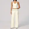 Conjunto de ginástica escovado transfronteiriço, elegante poá falso duas peças, levanta bumbum, cintura alta, secagem rápida, para corrida, esportes, yoga 4549