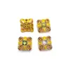 Acessórios de Prata S925 Banhada a Ouro 24K Inseridos com Pétalas de Turmalina Natural Trevo de Quatro Folhas Contas Acessórios para Pulseira DIY da Marca