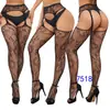 Medias de Rejilla con Tirantes Transfronterizas Alta Elasticidad Pantimedias Sexy sin Entrepierna Malla Fina para Mujer 7528 Tentación Sexy