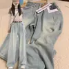 Jeans de Pierna Recta para Mujer Otoño Nuevo Tallas Grandes Chica Gordita Cintura Alta Sueltos Efecto Adelgazante Pantalones de Pierna Ancha