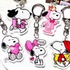Llavero de Snoopy, Colgante Creativo y de Aspecto Elevado para Pareja, Lindo Llavero, Accesorio Decorativo Colgante Acrílico para Mochila