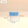 Pote de creme PP fosco com tampa flip-top, pote plástico pequeno de boca larga com cantos arredondados, 100-400g, frasco dispensador para máscara facial e máscara de argila