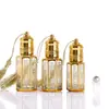 Frasco octogonal eletrodepositado transfronteiriço para óleo essencial Estilo do Oriente Médio frasco roll-on frasco de vidro para decantar perfume frasco vazio roll-on para óleo essencial de massagem