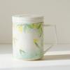 Caneca Cerâmica Osmanthus Pintada à Mão Moji com Revestimento Interno de Cerâmica Copo de Água com Tampa Separação de Água para Chá Xícara de Chá Copo Pessoal