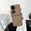 Funda de bolsillo plegable para Huawei P50, funda de cuero con patrón C, cobertura total, resistente a caídas.