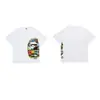26 novas camisetas de manga curta soltas color block com estampa de cabeça de macaco, estilo japonês, da moda, marca de comércio exterior transfronteiriço, unissex