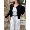 Cardigan de Tricô Vermelho Feminino Outono/Primavera Peça de Roupa Externa Toque Macio e Fofo Design com Bordado de Laço Senso de Design Casaco Suéter Top