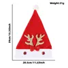 Sombrero de Navidad con Cuernos de Brillo para Adultos, Lazo, Copo de Nieve, Sombrero de Terciopelo Rojo, Regalo de Navidad, Sombrero de Reno de Dibujos Animados con Cuernos