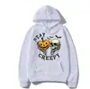 Sudadera con Capucha Harajuku Estampado de Calabaza de Halloween Dibujo Animado Jersey con Capucha de Terciopelo Plus anime