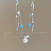 Estilo Férias na Praia~ Colar com Contas de Concha Dopamina para Mulheres, Design Exclusivo Estilo Feriado Corrente de Clavícula Gargantilha