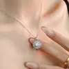 Collar de Plata de Ley S925 con Moissanita para Mujer, Colgante de Corazón Guardián de Alta Gama, Joyería de Lujo de Nicho, Venta al por Mayor Directa de Fábrica