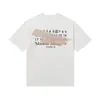 Serie de camisetas casuales de algodón puro de manga corta, unisex, de marca moderna, con tres etiquetas completas, patrón digital transfronterizo Margiela, cuello redondo
