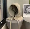 Chapéu e Cachecol Tudo-em-Um Novo Estilo Outono e Inverno Feminino Tricotado com Capuz Dupla Face Quente e Versátil Xale e Cachecol de Lã