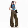 2026 Pantalones de Mezclilla Holgados de Moda Retro Estilo Americano con Caída Adelgazantes Largos hasta el Suelo Nuevos para Primavera-Verano Cómodos de Cintura Alta