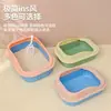 Caja de arena semicerrada para gatos, inodoro extragrande antisalpicaduras, suministros para gatos, caja de arena para gatos, venta directa al por mayor