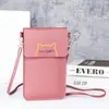 2023 Nova Moda Feminina Fivela de Cadeado Bolsa Transversal Puleather Tela Sensível ao Toque Carteira de Celular Feminina Retro Estudante Fivela Carteira Pequena