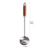 En stock Acero Inoxidable 304 Mini Utensilios de Cocina Wok Espátula Cuchara Ranurada Cucharón Cucharón para Sopa Hogar Comercial Espátula de Hierro Cuchara
