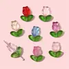 Polvo de Gelatina Vidrio Degradado Pétalos de Tulipán Hilo de Mano Cuentas Material Pulsera DIY Pendientes Accesorios de Joyería Venta al por Mayor