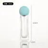 Botellas de Perfume de Cierre a Presión Esféricas de Colores al por Mayor, Botellas Cuadradas de Muestra de Vidrio Transparente, Botellas de Spray de Presión Portátiles para Viaje