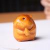 Escultura em madeira de álamo amarelo Yabai peça de mão fofa comida hamster ornamentos mesa de chá zodíaco artesanato presentes para brincar atacado