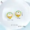Conejo de Orejas Caídas con Circonita Roja, Accesorios para Joyería DIY, Latón Chapado en Oro con Diseño de Goteo de Aceite, Múltiples Estilos Disponibles, Estilo de Dibujos Animados