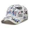 Gorras Transfronterizas para Hombres y Mujeres, Estilo Coreano de Primavera y Otoño con Letras Graffiti, Gorra de Béisbol, Gorra Estampada con Protección Solar, Gorra de Visera para Exteriores