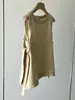 Diseño de Moda de Nicho Sentido Algodón Lino Sin Mangas Chaleco Camisa para Mujer Verano Nuevo Estilo Occidental Lazo Encaje Top