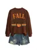 Tamaño europeo transfronterizo Amazon eBay sitio independiente casual moderno divertido vibras de otoño para mujer rama de calabaza