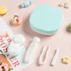 Estojo de Lentes de Contato Macaron Cor Sólida Portátil Estojo de Lentes de Beleza de Alto Valor com Espelho Conjunto de Armazenamento Caixa de Cuidados