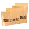 Bolsa autosellante de papel kraft bolsa de papel kraft esmerilado tipo bolsa de pie bolsa para bolsitas de té nueces bolsa de embalaje de alimentos bolsa de papel kraft venta al por mayor