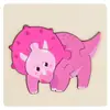 Juguete de rompecabezas de dinosaurio tridimensional con hebilla de madera para niños, rompecabezas creativo de dibujos animados para la educación temprana del bebé
