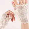 Guantes de Encaje de Medio Dedo para Proteger del Sol para Otoño y Verano Sin Dedos para Conducir Deportes al Aire Libre Guantes Finos de Medio Corte para Mujer Adulta