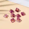 Pingente Charm Botão Flor de Quatro Pétalas de Vidro Transparente Acessórios para Joias de Pulseira Colar DIY Feito à Mão Materiais Atacado