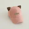 Boné de beisebol infantil transfronteiriço Outono Novo estilo Meninos e meninas Boné bico de pato Comércio exterior Estampa de leopardo Orelha Lã de cordeiro Chapéu de bebê