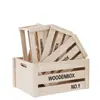 Caja de Madera para Frutas de Supermercado Accesorios de Madera para Bodas Caja de Madera para Almacenamiento Caja de Madera Rectangular Retro Caja con Marco de Madera Retro Puesto Callejero