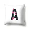 Funda de almohada de poliéster con decoración de flores para el hogar 26 Funda de almohada con estampado de letras en inglés Funda de cojín para coche QTB36
