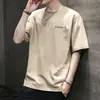 Nova Camiseta de Manga Curta Masculina de Verão Estilo Coreano Tendência Simples Meia-manga Top Estilo Hong Kong Solto Casual Tendência Marca Camiseta
