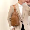 Bolsa de Peito Masculina 2025 Nova Moda Bolsa de Ombro Grande Capacidade Casual Bolsa Transversal Viagem Simples Impermeável Mochila Pequena
