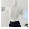 Cárdigan de Punto Fino de Corte Slim de Encaje de Cintura Alta Estilo Francés Suave para Primavera y Verano Camiseta de Manga Corta para Mujer Ins Trendy