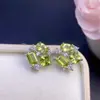 Aretes de Peridoto Natural Bañados en Plata de Ley 925 Tamaño Piedra Principal 4*6, 5mm Naturales, ¡Soporta Pruebas!