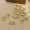 Pendientes de Aro Minimalistas Versátiles Básicos Simples Lisos Redondos Ear Cuffs Aros Circulares Lisos