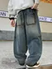 Jeans Forrados de Felpa para Niños 2026 Nuevo Estilo Pantalones Largos Rectos Sueltos para Niños Pequeños, Medianos y Grandes Pantalones Gruesos Cálidos