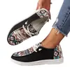 Tênis de Lona Primavera Planos Novos Estilo Mocassins Sapatos Femininos 2024 Mãe Sapatos Casuais com Cadarço Sapatos Femininos Pretos