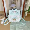 Mochila Flip-Top Cartoon Xadrez Estilo Japonês, Mochila Feminina Fresca e Doce para Saídas Casuais Diárias