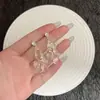 Pendientes Coreanos Super Brillantes Transparentes Exquisitos de Borla de Gota de Agua Estilo Único de Resort Costero Elegantes y Lujosos