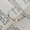 Pulseira de Contas Amor Urso Sorridente Arco-Íris Coreano 2021 Novo ins Design de Nicho Ajustável