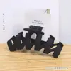 Porta tarjetas de goma de alta calidad, gran pinza para el pelo, horquilla marrón sencilla, código de barras, accesorios para el cabello, clip de tiburón para la parte posterior de la cabeza