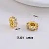 Anel de Corrida com Pérola Banhada a Ouro de Alta Retenção de Cor Espaçador de Turquesa Contas Vazadas Perfuradas Acessórios de Joias para Pulseira DIY
